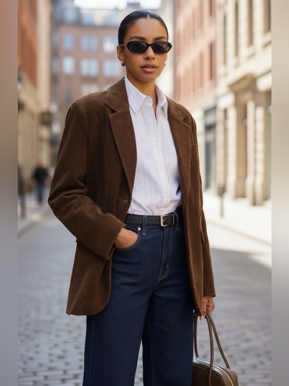 Free People We The Free Paper Cut Faux Suede Blazer Sz L Oversized Boxy